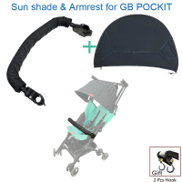 1:1 Stroller Accessories Armrest For GB Pockit plus Handrail Sun Shade Hook For Goodbaby Pockit