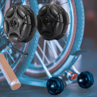2PCS 58mm Nylon Omni Wheel for Brompton's Rear Fork Seat Roller Rack Easy with M6*60MM Screw Wheels Upgrade Parts KIT