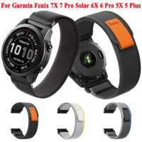 26mm 22mm Quickfit Watch Strap For Garmin Fenix 7X 7 Pro Solar 6 6X Pro Sapphire 5X 5 Plus Nylon Band Belt Wristband Bracelets