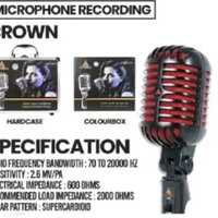 retro mic crown silver red vintage model classic stage pro singer