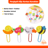 Penjepit Klip Kertas Karakter Paper Clip Korean Push Pin Set 12pcs 889