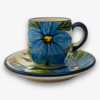 【SOLO 波蘭陶】Marianna 波蘭陶 100ML 濃縮咖啡杯盤組 藍木槿系列