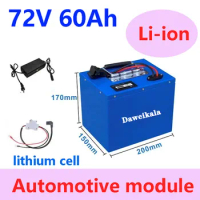 Electric Vehicle Li-ion Battery 72V60V48V 60Ah Super Capacity 100km Lithium Battery Electric Motorcycle Tricycle Lithium Battery