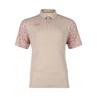 เสื้อคอปกฐานเชิ้ตตัดต่อสาป (072083) สีเบจ