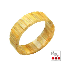 【開運方程式】金黃滿絲鈦晶手排17mm手排(隨機出貨)