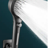 New 6 Modes Shower Head High Pressure Shower One-Key Stop Water Massage Shower Head With Filter Element Bathroom Set Accessories