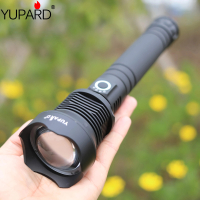 Senter LED SUPER TERANG Flashlight USB Rechargeable WATERPROOF XHP90.2 - JHS52 - Black