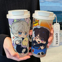 Xia Yizhou Shen Xinghui Otome Game 2D Graffiti Insulated Cup Stainless Steel Straw Dual-Function Dri