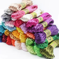 20M/Roll 1.5-2.5mm Chinese Knotted Thread Rope Nylon Cord Thread Rattail Satin Braided String Macrame Line For Jewelry Bracelet