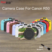 Silicone Case Camera Bag For Canon EOS R50 Shell Protective Cover Body Canon R50 Mirrorless Pink Blue White Camera Accessories