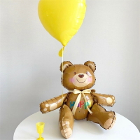 ins網紅抱抱熊泰迪熊立體鋁膜氣球卡通可愛兒童生日派對裝飾