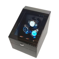 Automatic Watch Winder Box Led Wooden Electric Watch Box Rotator Case Quiet Motor Watch Winder 3 Slots China Manufacture