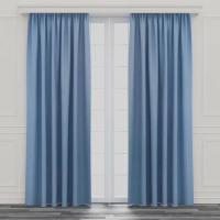 【特力屋】素色防蹣抗菌遮光窗簾290x240cm 藍