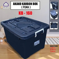 SKY - Kontainer Box Plastik Container KARBON Box PUMA AKAKO Hitam Black JUMBO BESAR RODA KB 160-tutu