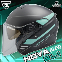 IRIE安全帽 NOVA 629 BL1 消光黑綠 霧面 半罩 3/4罩 半罩帽 內墨鏡 藍牙耳機槽 內襯可拆 耀瑪騎士