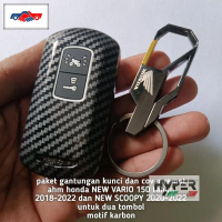 paket gantungan kunci dan cover remot NEW VARIO 150 2018-2022 NEW SCOOPY prestige 2020-2022 karbon a