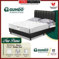 TERBARU!! Guhdo Springbed New Prima 180x200x25 - Full set | Gudho Spring bed - Putih, DIVAN+MATRAS