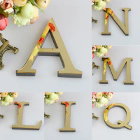 10CM 3D Mirror 26 Letters DIY Acrylic Wall Stickers For Logo Name Alphabet Wedding Love Letters English Wall Art Home Decor
