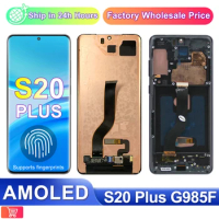 For Samsung Galaxy S20 Plus 5G Display G985 G985F G985F/DS 100% Amoled LCD For Samsung S20+ Display Touch Digitizer with Frame