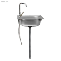小水槽304不銹鋼水槽小單槽廚房洗菜盆陽臺洗碗池簡易水盆套餐帶支架