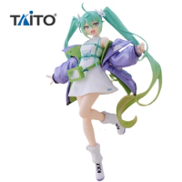 IN Stock Taito Vocaloid Hatsune Miku Fashion Figure Sporty Leisure Time 18Cm Original Action Figure Anime Modle Toys 18Cm