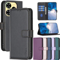 Luxury Fashion PU Leather Coque Caso For Tecno Spark Go 2024 2023 BG6 BF7n Cover Card Holder Flip Protect Mobile Phone Case