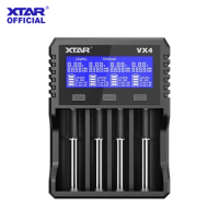 XTAR VX4 18650 battery charger AAA/AA 1.5V Li-ion /NH/LiFePO4 battery 20W fast charger with LED disp