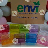 Thinwall Warna Envi 500ml persegi panjang isi 25pcs