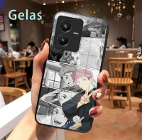 Jujutsu Kaisen Casing telepon terbuat dari kaca for VIVOY22S,Jujutsu Kaisen pattern,cute,cover,hardc