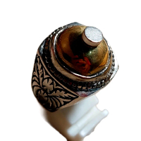 Cincin Badar Emas kuningan nempel magnet ring alpaka super Batu Besi