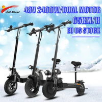 Electric Scooter with Seat for Adults, Portable Scooters, 60 km/h, Foldable E-Scooter, 220kg Max Load, Electronic Scooter