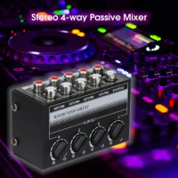 ZWY4 Portable Professional Mixer 4 Channels Audio Sound Mixer Metal Housing HiFi Sound Audio Mixer DJ Console Mini Mixer
