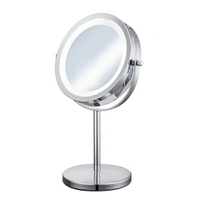 360度LED雙面立式化妝鏡 美容鏡梳妝鏡子 檯式桌鏡 立式桌鏡 雙面鏡圓鏡立鏡公主鏡 美容美髮美妝用品