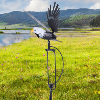 Wing Flapping Eagle Pinwheel Iron Metal Eagle Wind Spinners Lawn Ornaments Crafts Garden Art Decor f