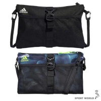 Adidas 斜背包 側背包 便利包 外層網布 Logo黑/炫彩黑 IB2669/IB3266