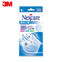(任選)3M Nexcare成人醫用口罩-粉藍(5片包)