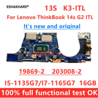 LV550 19869-2 Mainboard For Lenovo ThinkBook 13S K3-ITL 14s G2 ITL Laptop Motherboard with I5-1135G7 I7-1165G7 16GB 100% TEST OK