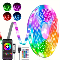 91.44cm-30.48meter RGB LED Strip Lights with Remote & App Control, Adjustable Brightness, DIY Mode, 
