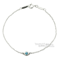 TIFFANY&amp;Co. 0.06克拉圓形海藍寶石925純銀手鍊
