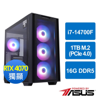 華碩B760平台[星炎勇士]i7-14700F/16G/RTX 4070/1TB_M2
