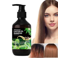 200ML Castor Oil thickening hair shampoo Hair Growth Shampoo Strengthen Hair Anti Hair Loss Frizzy Damaged Hair Repair