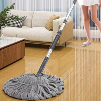 Newest Microfiber Spin Mop Living Room Bedroom Floor Mop Long Handle Twist Mop Dehydrating Hardwood Home Office Kitchen Cleaning