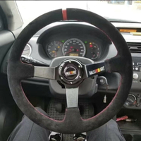 免運公司貨 汽車方向盤 14寸rall翻毛皮改裝方向盤 賽車競技運動款改裝通用快拆方向盤 可開發票/快速出貨