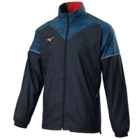 MIZUNO 美津濃 男 外套 風衣外套 長袖 保暖 防潑水 發熱內裡 黑藍(32TEA58293)