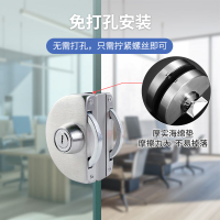 免打孔無框玻璃門鎖商鋪雙開門鎖玻璃推拉門鎖不銹鋼鎖地插銷鎖具