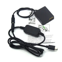 USB Type C USB-PD Converter to DC Cable + DMW-BLG10 BLE9 DCC11 dummy battery for Panasonic Lumix DMC-GF6 GF5 GF3K GX7 S6 S6K GX8