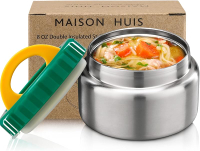 MAISON HUIS 8oz Soup Thermo Wide Mouth Vacuum Insulated Food Jar Leak Proof Stainless Steel Food The