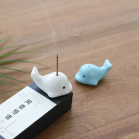 Creative Ceramic Cute Dolphin Incense Burner Animal Incense Holder Home Simple Agarwood Incense Stick