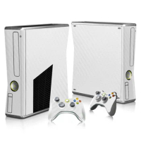 white carbon Whole Body Protective Vinyl Skin Decal Cover for Microsoft Xbox 360 Slim Console controller Skins Wrap Sticker