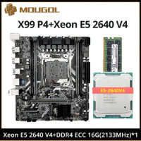 MOUGOL New X99 Gaming Motherboard Set with Intel Xeon E5 2640 V4 CPU & Dual-channel DDR4 16Gx1 2133M